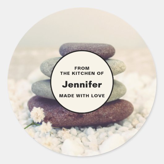 Stapelstenen Meditatieve Cairn Keuken Ronde Sticker (Voorkant)