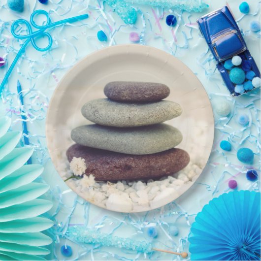 Stapelstenen Meditatieve Cairn Papieren Bordje (Feest)