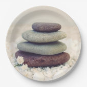 Stapelstenen Meditatieve Cairn Papieren Bordje (Voorkant)