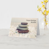 Stapelstenen Meditatieve Cairn Verjaardag Kaart (Gele Bloem)