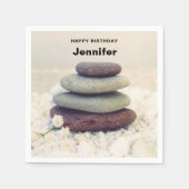 Stapelstenen Meditatieve Cairn Verjaardag Servet (Voorkant)