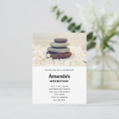 Stapelstenen Meditatieve Cairn Verjaardag Uitnodiging Briefkaart (Staand voorkant)