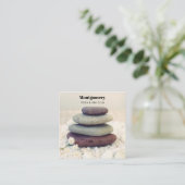 Stapelstenen Meditatieve Cairn Vierkante Visitekaartje (Staand voorkant)