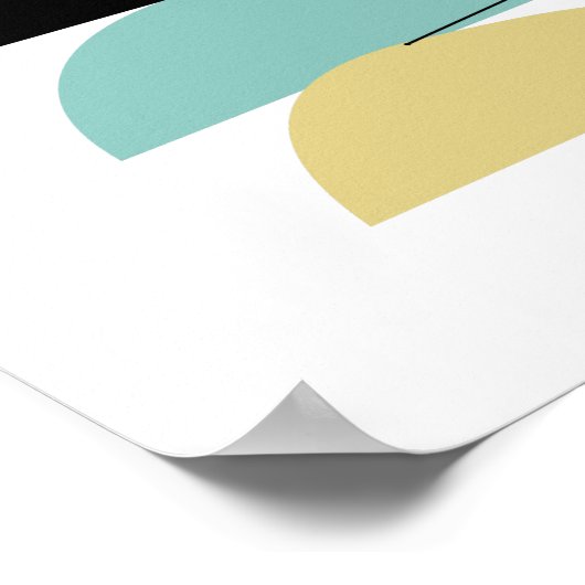 Stapelstones Aqua Blue Yellow Green Black Poster (Hoek)