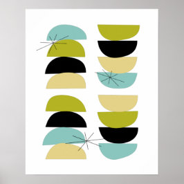 Stapelstones Aqua Blue Yellow Green Black Poster