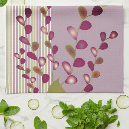 Stapelstreep met floraal ontworpen theedoek (Gevouwen)