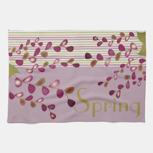 Stapelstreep met floraal ontworpen theedoek (Horizontaal)