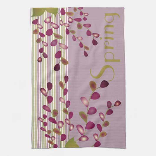 Stapelstreep met floraal ontworpen theedoek (Verticaal)