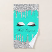 Stapelt het effect van Glitter Aqua Lashes Hallo B Bad Handdoek (Handdoek)