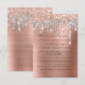 Stapelt Zilveren Roos Bridal Sweet 16th Wedding Kaart (Voorkant / Achterkant)