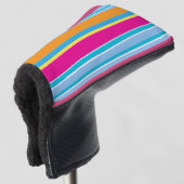 Stapeltoverkleurige strepen golfheadcover (3/4 voorkant)