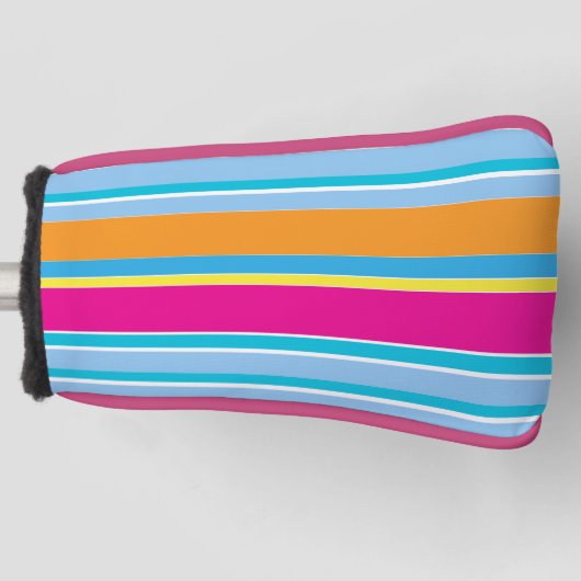 Stapeltoverkleurige strepen golfheadcover (Voorkant)