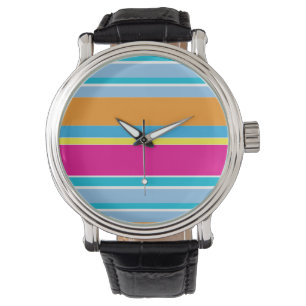Stapeltoverkleurige strepen horloge