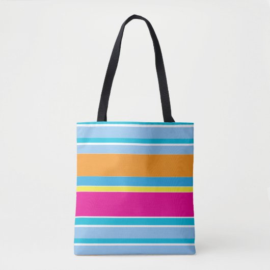 Stapeltoverkleurige strepen tote bag (Voorkant)