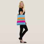 Stapeltoverkleurige strepen tote bag (Op model)