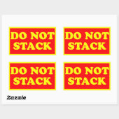 Stapelverbod verzendlabel rechthoekige sticker (Vel)