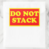 Stapelverbod verzendlabel rechthoekige sticker (Tas)