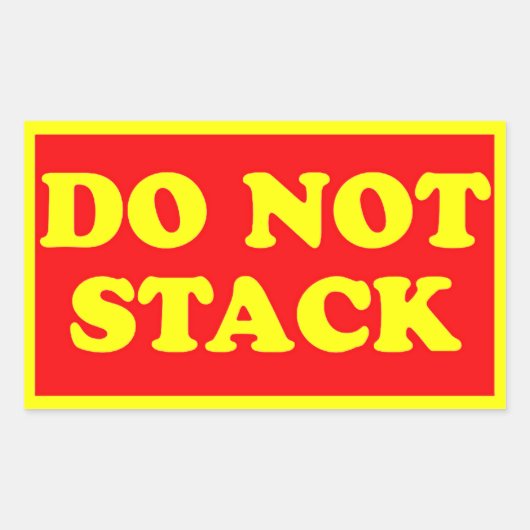 Stapelverbod verzendlabel rechthoekige sticker (Voorkant)