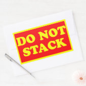 Stapelverbod verzendlabel rechthoekige sticker (Envelop)