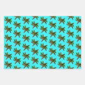 Stapelvis Aqua Beach-kerstwrapppapier Inpakpapier Vel (Voorkant)