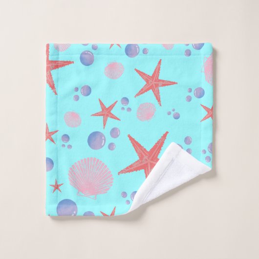 Stapelvis Zee schelpdiervis Kustzomer zeestrand Bad Handdoek (Wasdoekje)