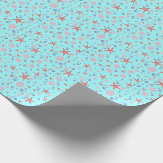 Stapelvis Zee schelpdiervis Kustzomer zeestrand Cadeaupapier (Hoek)