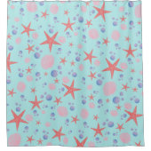 Stapelvis Zee schelpdiervis Kustzomer zeestrand Douchegordijn (Voorkant)