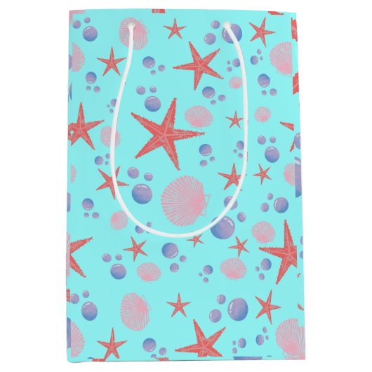 Stapelvis Zee schelpdiervis Kustzomer zeestrand Medium Cadeauzakje (Voorkant)