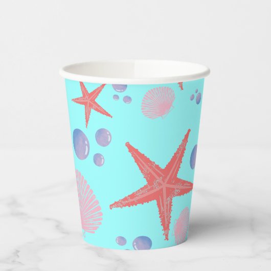 Stapelvis Zee schelpdiervis Kustzomer zeestrand Papieren Bekers (Links)