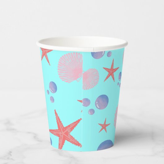 Stapelvis Zee schelpdiervis Kustzomer zeestrand Papieren Bekers (Rechts)