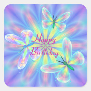 Stapelvlinders Vierkante Sticker