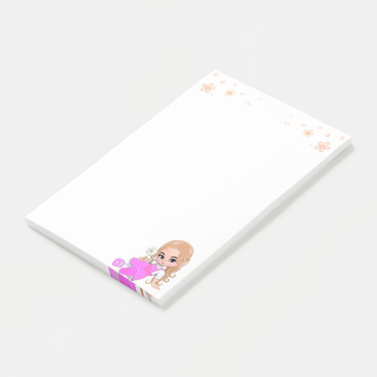 Stapelvrij in roze op wit post-it® notes (Schuin)