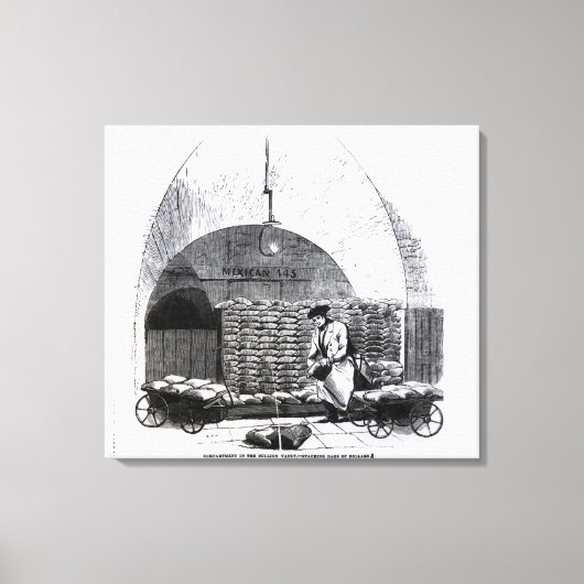 Stapelzakken voor dollars in een compartiment canvas afdruk (Voorkant)