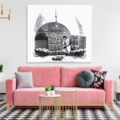 Stapelzakken voor dollars in een compartiment canvas afdruk (Insitu (Woonkamer))