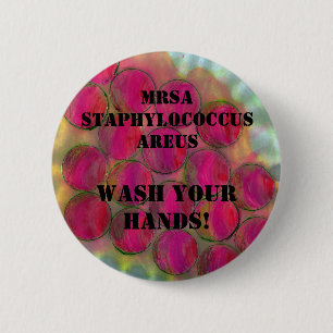 Staph - Was je handen! - Gepersonaliseerd - Ronde Button 5,7 Cm