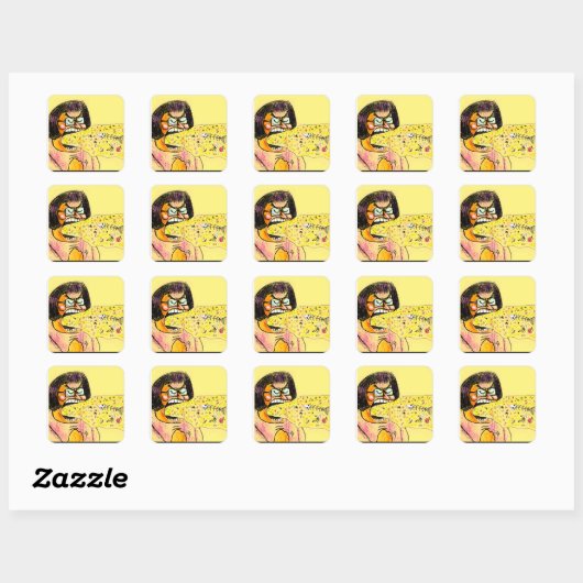 Staphney's Speciale Kots Vierkante Sticker (Vel)