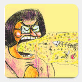 Staphney's Speciale Kots Vierkante Sticker (Voorkant)