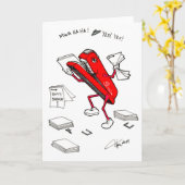 Stapler in een Paper Warehouse verjaardagskaart Kaart (Gele Bloem)