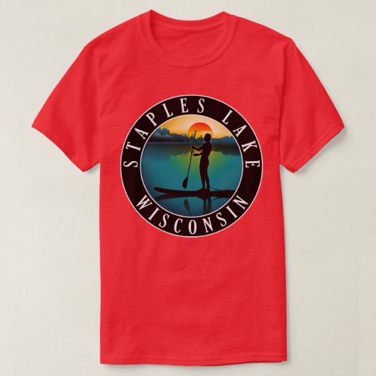Staples Lake Wisconsin Paddleboarding T-shirt (Design voorkant)