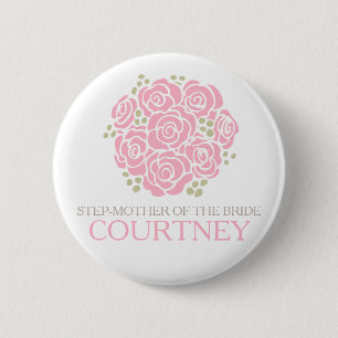 Stapmoeder van de bruine roze bruidvlekspeld ronde button 5,7 cm