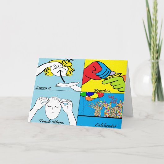 Stappen ASL Vier aan Succes Kaart (Voorkant)