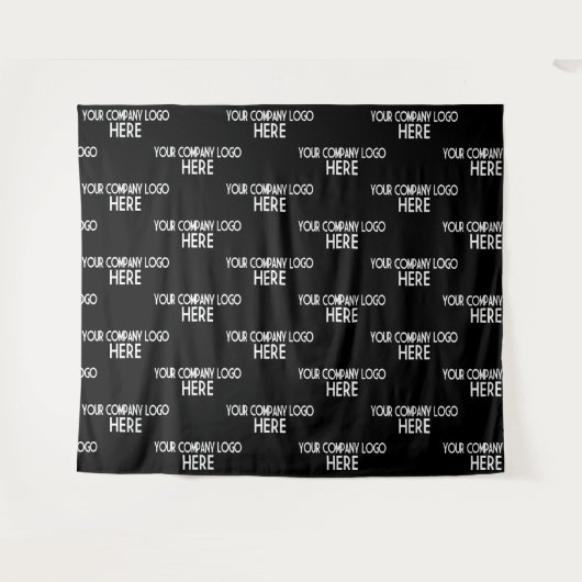 Stappen en herhaal achtergrond zwart met bedrijfsl wandkleed (Voorkant (horizontaal))