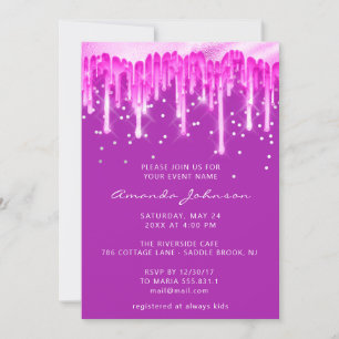 Stappen Glitter Bridal Wedding Blue Pink Fuchsia Kaart