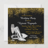 Stappen in 40 verjaardagsfeest zilver goud kaart (Achterkant)