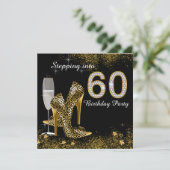 Stappen in 60 verjaardagsfeestje kaart (Staand voorkant)