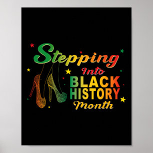 Stappen in de maand van de zwarte geschiedenis Afr Poster