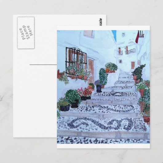 Stappen in de oude stad Frigiliana Briefkaart (Voorkant / Achterkant)