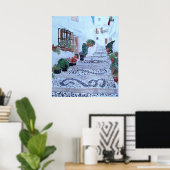 Stappen in de oude stad Frigiliana Poster (Thuiskantoor)