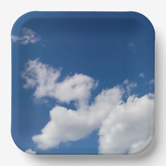 Stappen in de wolken papieren bordje (Voorkant)