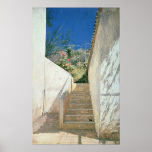Stappen in een tuin, Algerije, 1883 Poster
